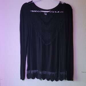 Elegant Black Lace Women's Top